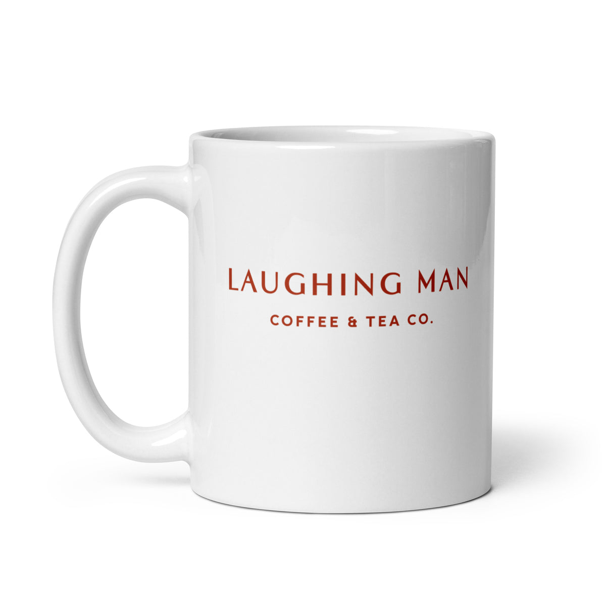 Laughing Man Signature Logo Mug White